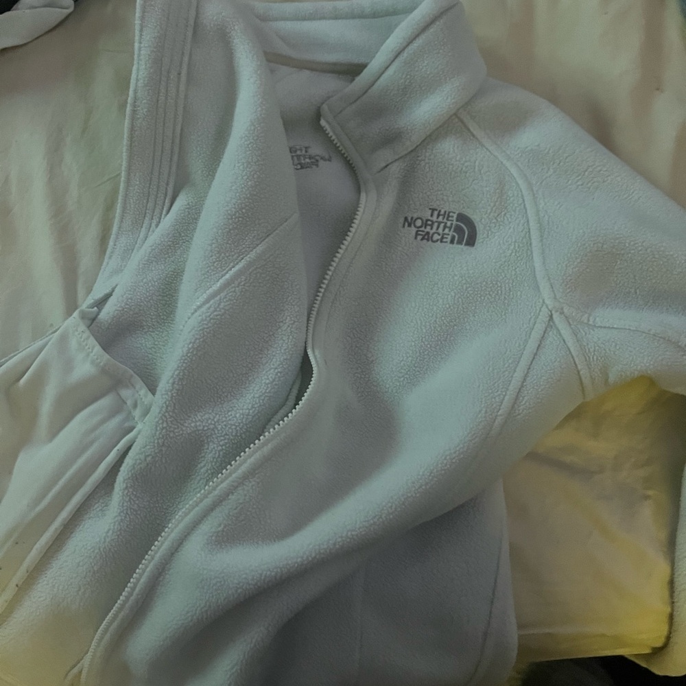 The North Face white zip up fleece